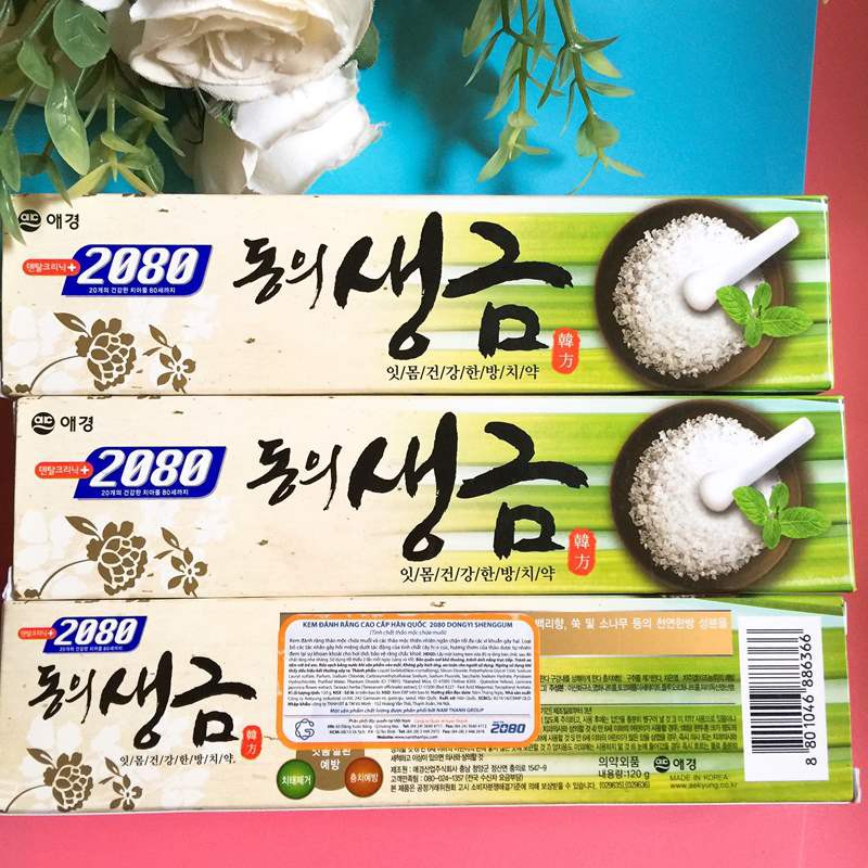 Kem đánh răng tinh chất thảo mộc chứa muối DongYi Shenngum Hàn Quốc 120g + Móc khoá