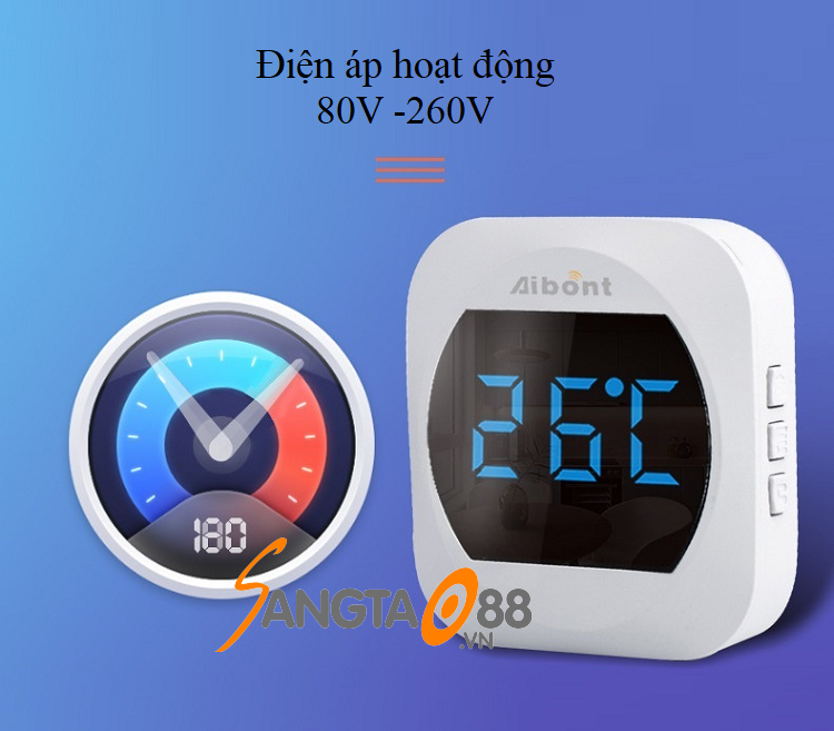 Chuông cửa không dây hiển thị nhiệt độ Aibont R195-WW