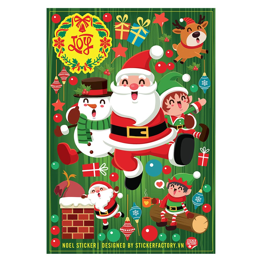 JOY - Sticker decal hình dán trang trí theo mùa Noel Giáng Sinh