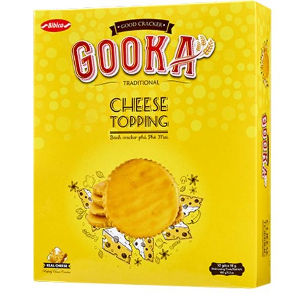Bánh gooka cracker cheese topping HG 180 gam Bibica