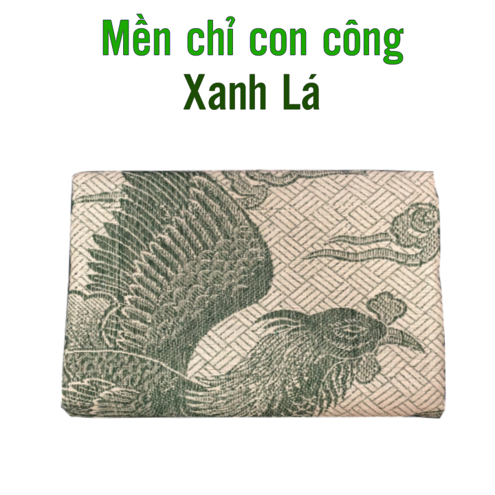 Mền chỉ cotton Long Phụng Xanh lá 1m6 x 2m / 750g - 800g