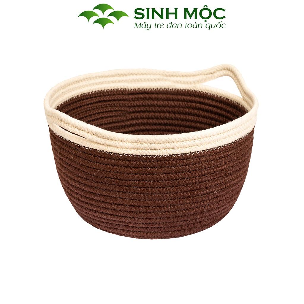 Giỏ cotton cao cấp, giỏ xuất khẩu, giỏ đựng đồ, đựng quần áo, đựng đồ cá nhân Sinh Mộc - M1033
