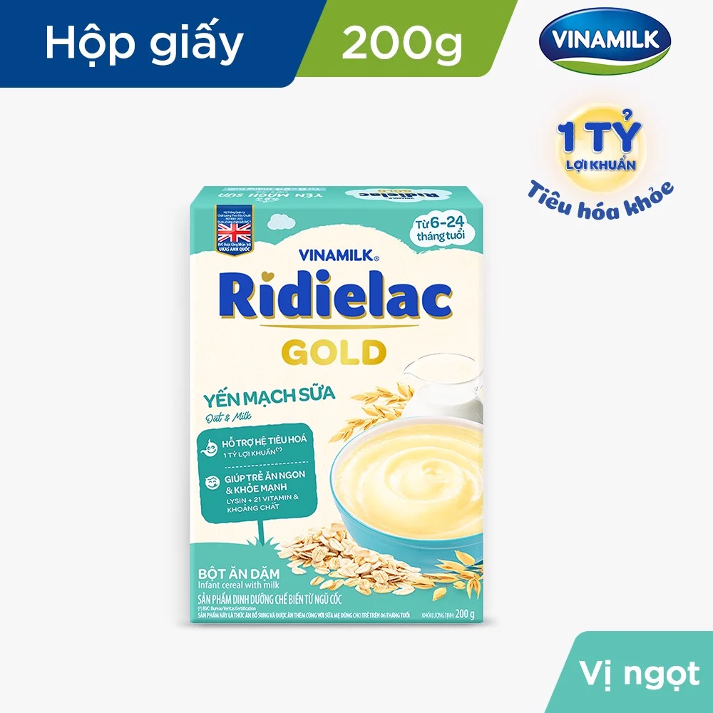 Bột Ăn Dặm Yến Mạch Sữa Vinamilk Ridielac (200g)