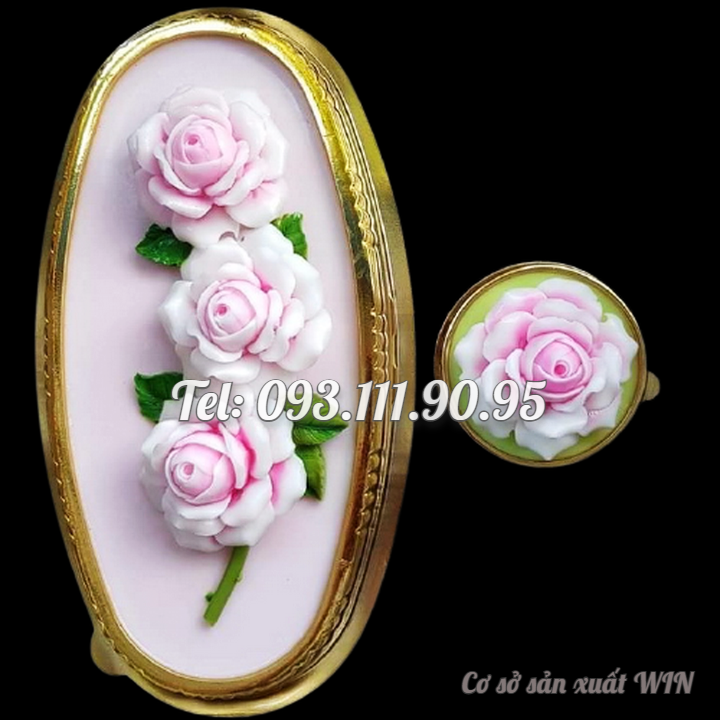 Khuôn rau câu silicon hoa hồng cánh tim loại 8 cm - Mã số 1654