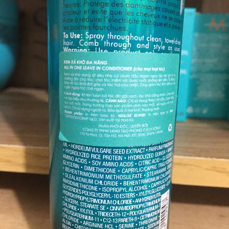 [+Gội xả gói Karseell 15ml] XỊT DƯỠNG XẢ KHÔ ĐA NĂNG MOROCCANOIL HYDRATION LEAVE IN CONDITIONER SUÔN MƯỢT TÓC 20ML/160ML