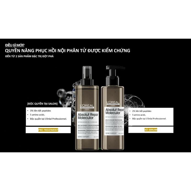 Serum xả tóc Rinse Off L'Oreal ARM Absolute Repair Molecular siêu phục hồi cấp phân tử Peptides 250ml
