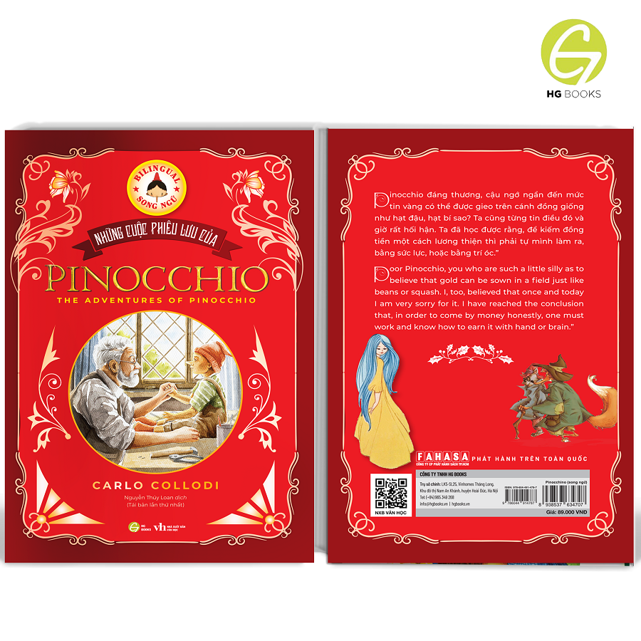 Pinocchio - Cậu bé người gỗ bản Song ngữ Việt - Anh (kèm audio + note từ vựng)