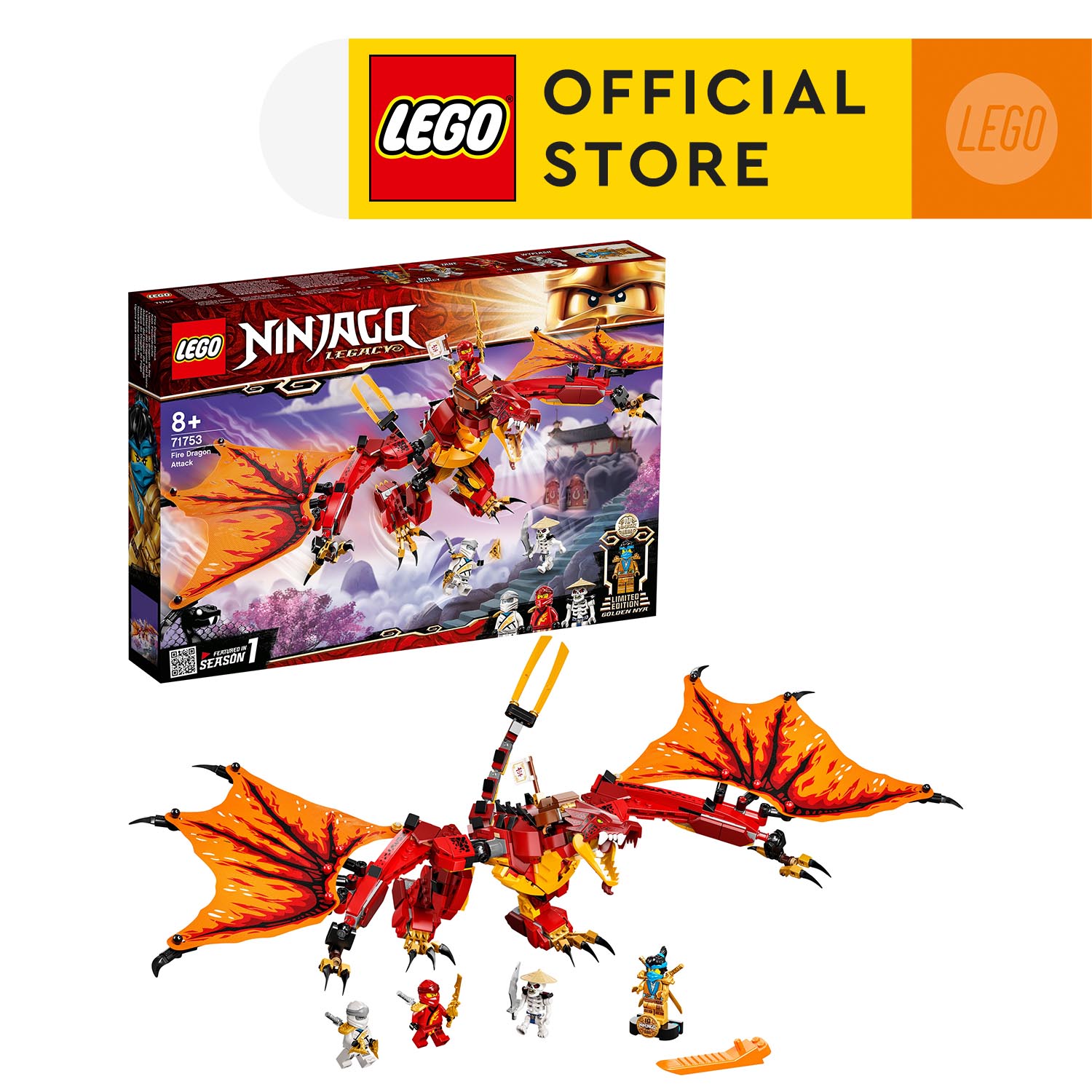 LEGO Ninjago 71753 Rồng phun lửa của Kai (563 chi tiết)