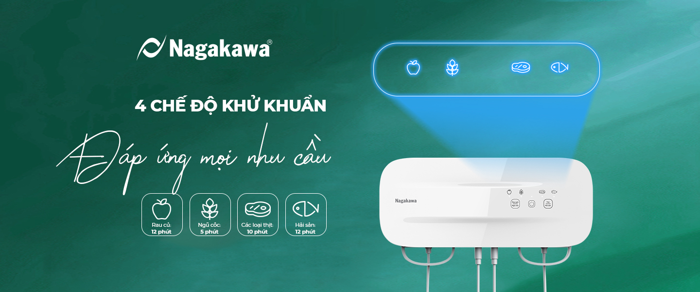 Máy khử khuẩn thực phẩm treo tường Nagakawa NAG3904 - Công nghệ Hydroxyl - Hàng Chính Hãng