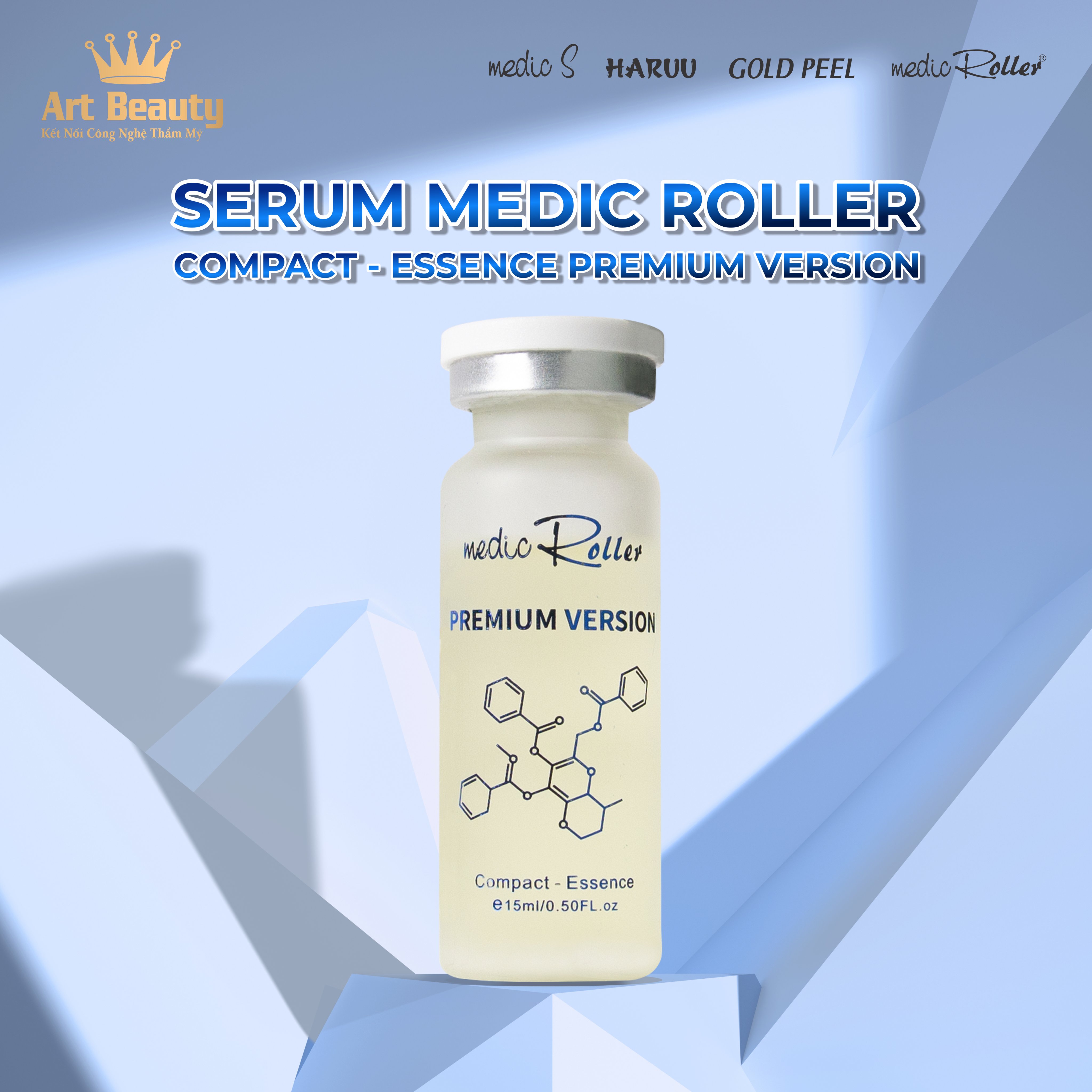 Serum ngừa mụn, chữa viêm nang lông hiệu quả. Ức chế và tiêu diệt sự phát triển của vi khuẩn gây mụn, giảm nhờn, dưỡng da, se khít lỗ chân lông – Medic Roller Compact – Essence Premium Version – 15ml