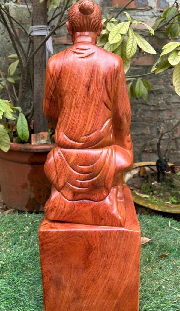 Tượng thầy chu văn an gỗ hương đá cao 50x20x17cm