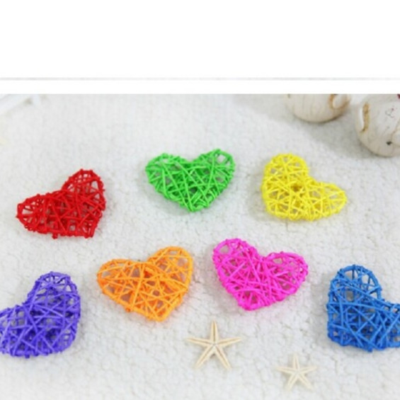 COMBO 10 Trái tim mây trang trí nhiều màu size 7cm