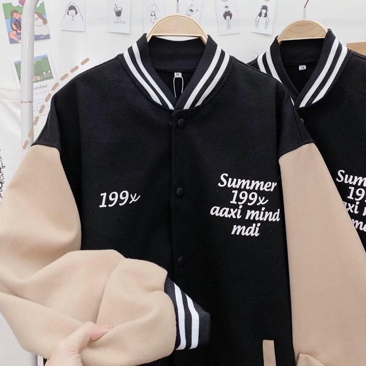 Áo Khoác BOMBER Nỉ Bông in 199X ️ Form Rộng Unisex Nam Nữ Ulzzang