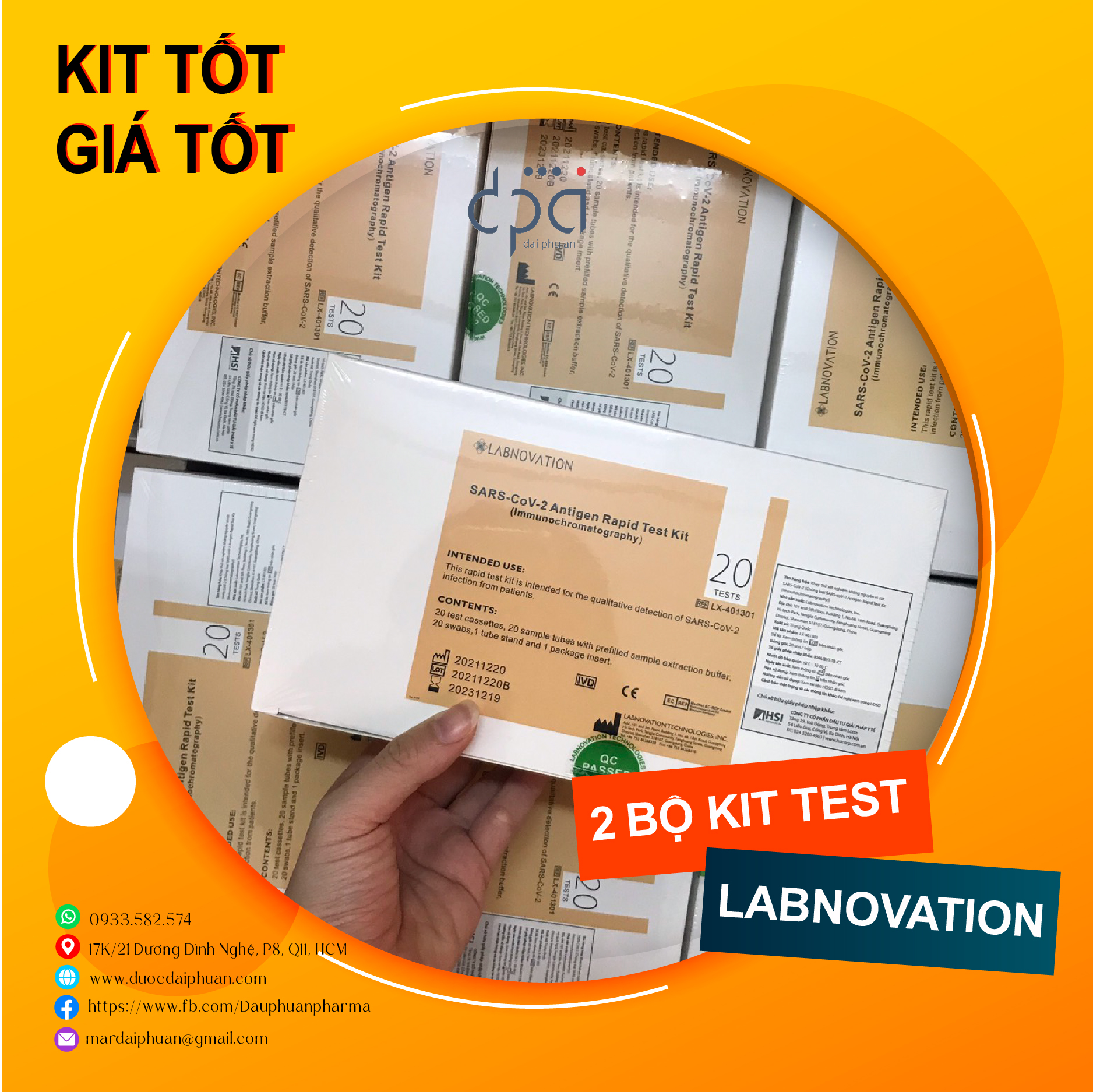 [Tặng khẩu trang miễn phí] Combo 2 bộ kit test nhanh Labnovaion Antigen Rapid Test Kit chính hãng, kết quả chính xác sau 30s