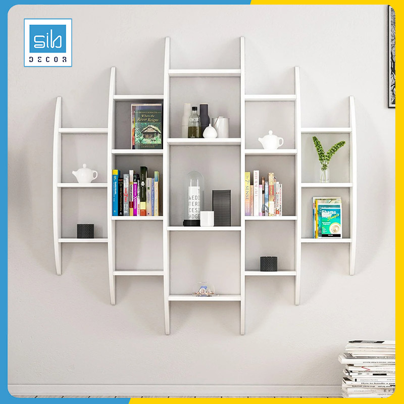 Kệ Gỗ Trang Trí Treo Tường Thiết Kế Dạng Hình Tròn Cách Điệu Độc Đáo SIB Decor KT710