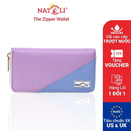 Ví dài cầm tay nữ The Zipper Wallet chính hãng NATOLI đựng thẻ điện thoại nhiều ngăn cao cấp