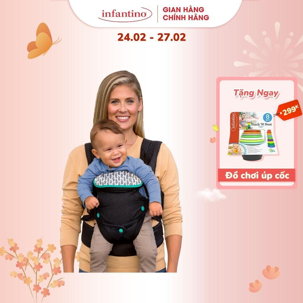 Địu Em Bé Đa Năng 4 Tư Thế INFANTINO - Flip 4-in-1 Convertible Carrier W/Handle