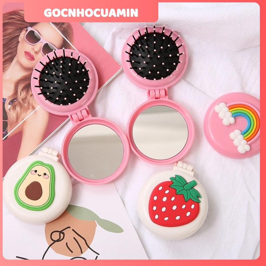 Gương kèm lược chải tóc 2 IN 1 mini cute