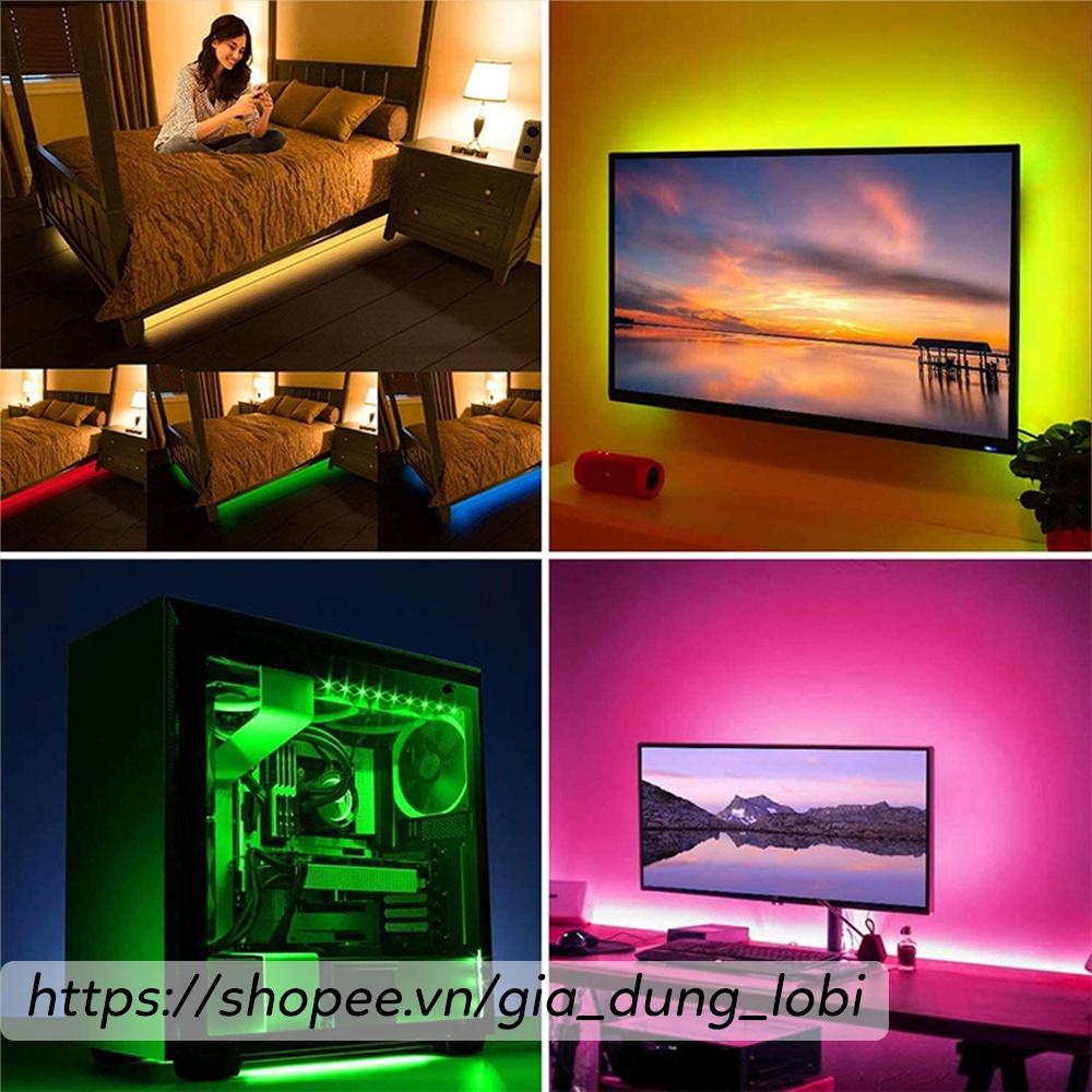 Đèn led Tiktok 5m RGB 16 triệu màu điều khiển bằng điện thoại nháy theo nhạc cuộn dây led đổi màu trang trí