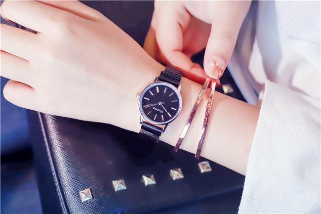 Đồng hồ nữ UZZ dây titanium mặt kim lịch lãm