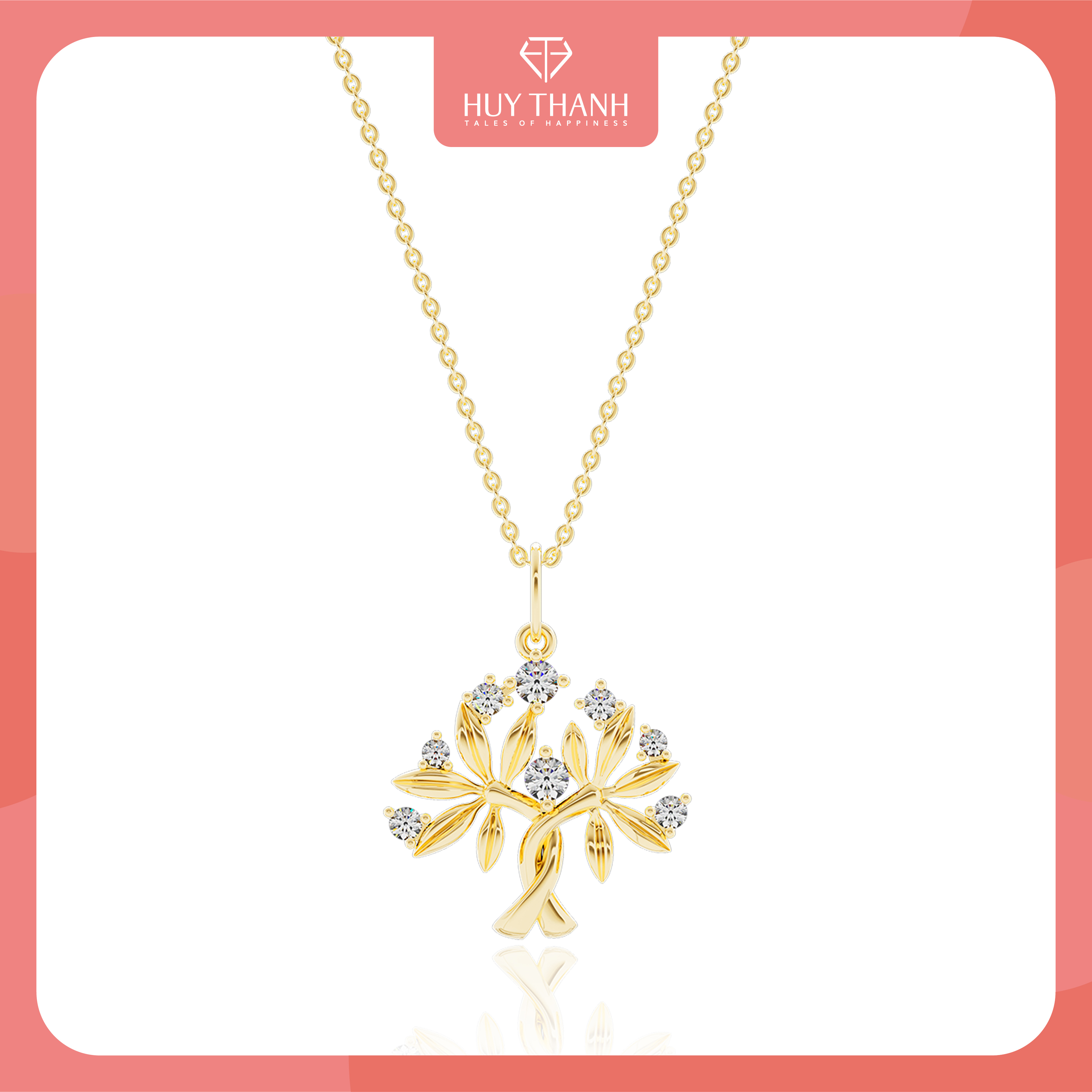 Mặt Dây Chuyền Vàng 14k Cây Kim Ngân - Mệnh Kim MDMAMD674 Huy Thanh Jewelry