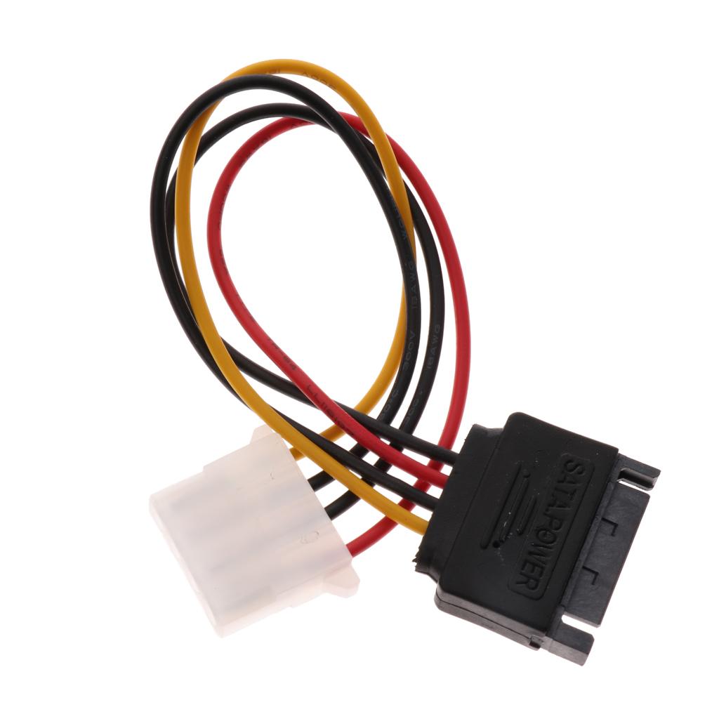 SATA 15Pin Male To 4Pin Female Power Extension Cable Adapter Converter Cord