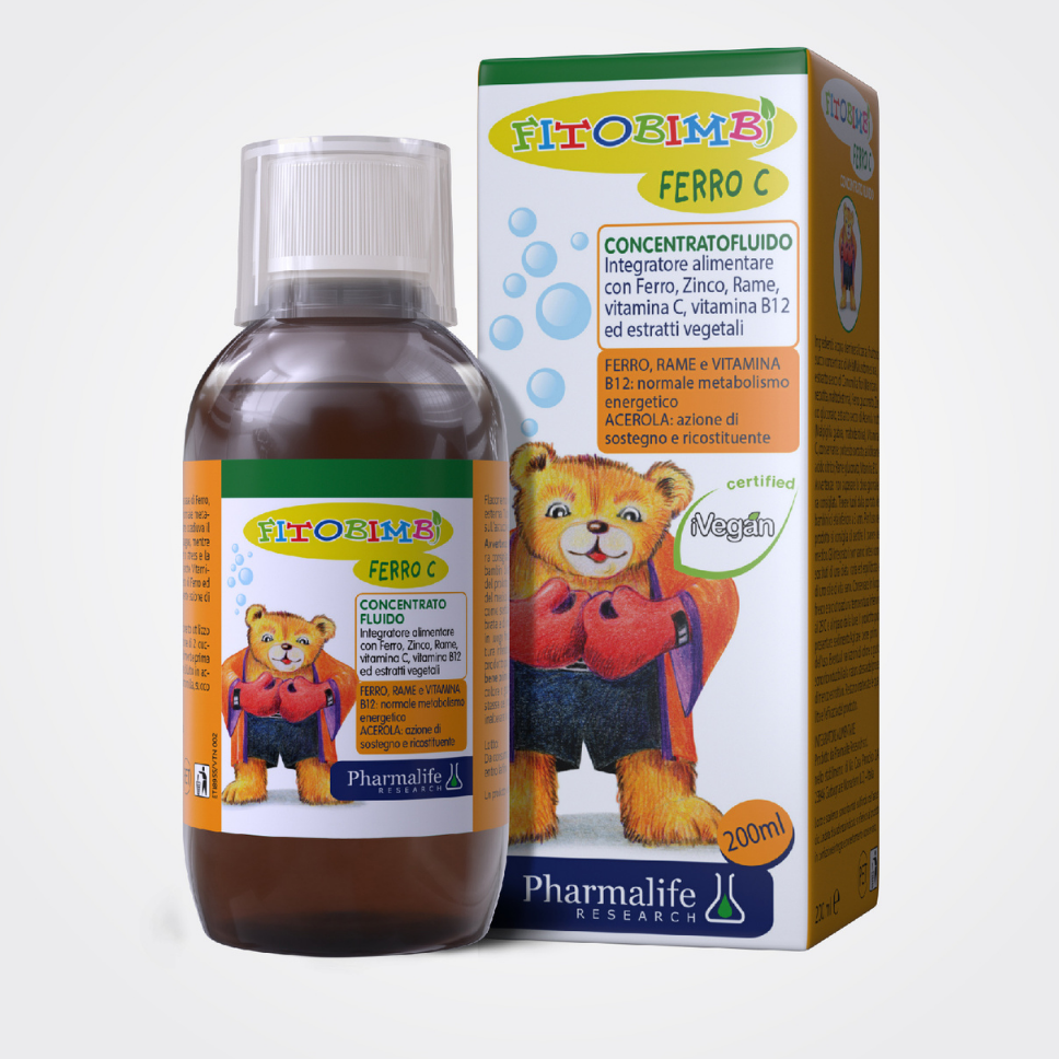 Fitobimbi FerroC.Bổ Sung Sắt,Kẽm,Vitamin C.Tăng Cường Đề Kháng Cho Bé.Chai 200ml