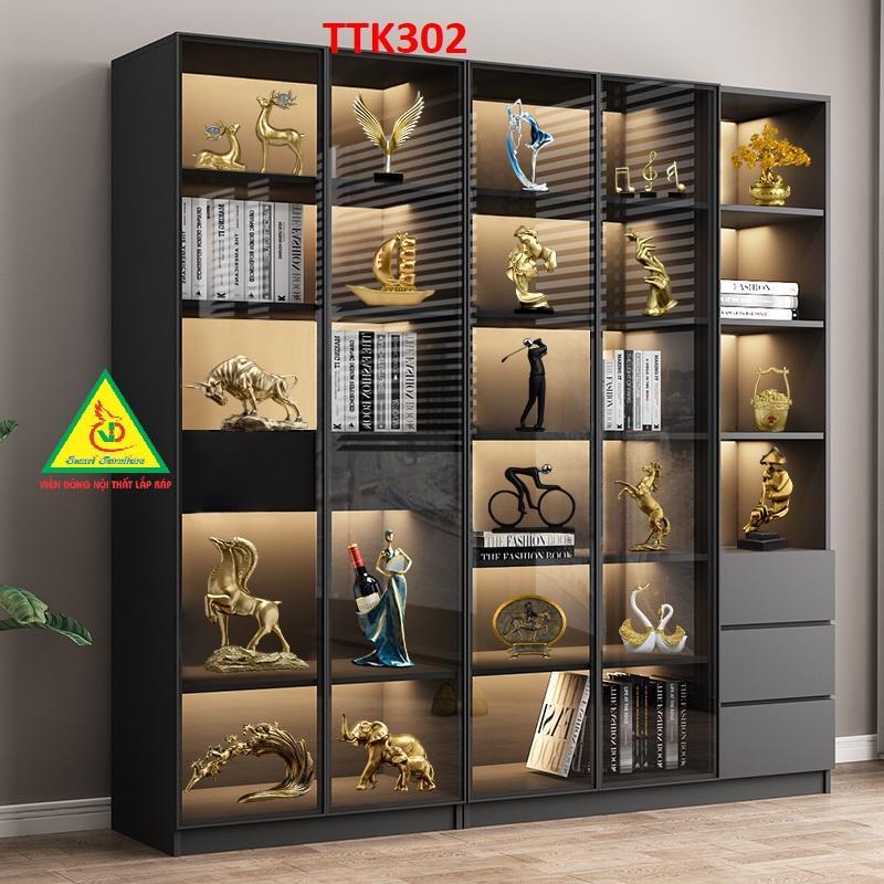 Tủ trang trí cánh kính TTK302 - Nội thất lắp ráp Viễn Đông ADV