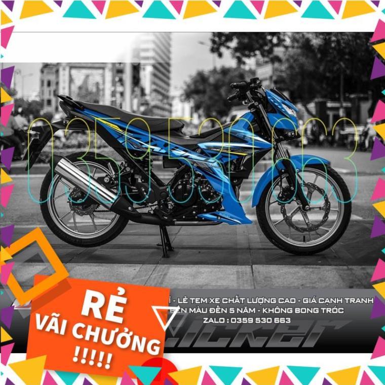 Tem rời Raider - mẫu 2021 dán xe xanh gp zin - không bay màu