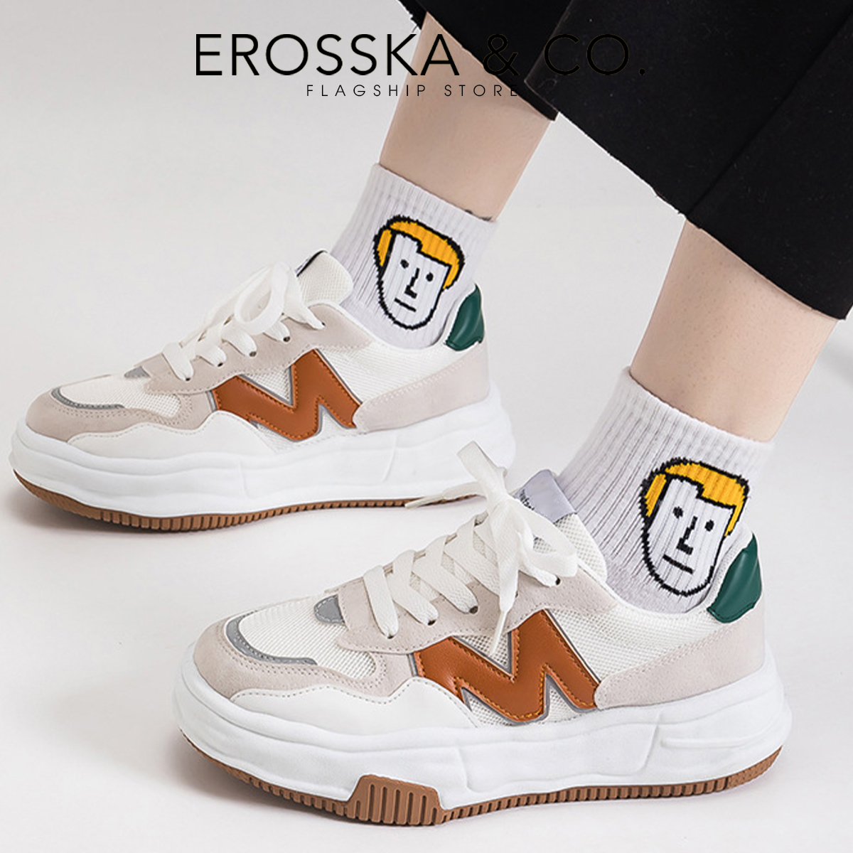 Erosska - Giày sneaker nữ đi học chữ M - GS004