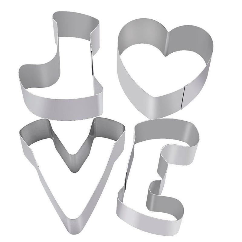 Khuôn RING Mousse Cookies Cutter KHUÔN Nhấn Dụng Cụ Làm KEM MOUSSE HÌNH CHỮ LOVE - MOUSLOVE4P