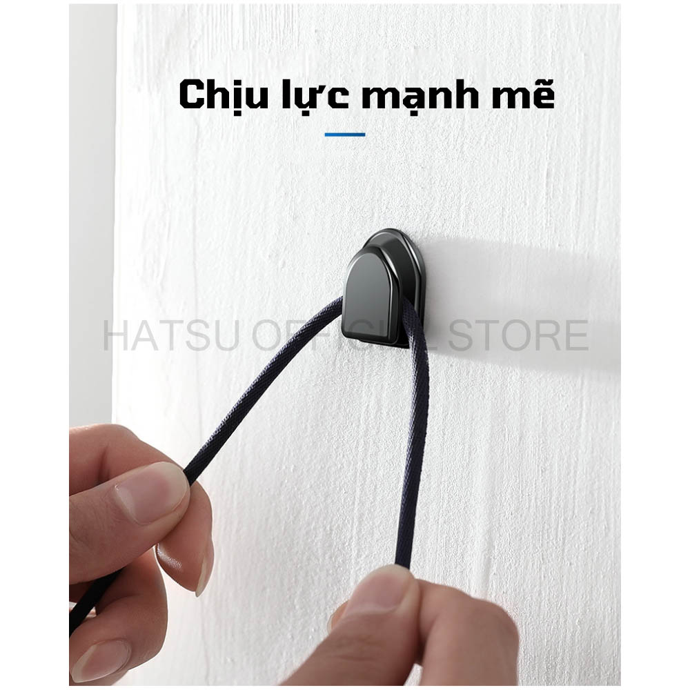 Combo 2 móc dán treo đồ Hatsu treo xe hơi, ÔTô nhựa ABS siêu bền - dính siêu chắc -  Treo cáp sạc, chìa khóa, Túi xách