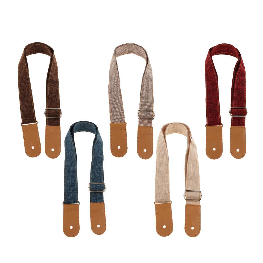 Adjustable Ukulele Strap Belt with PU Leather Ends for  Guitar -