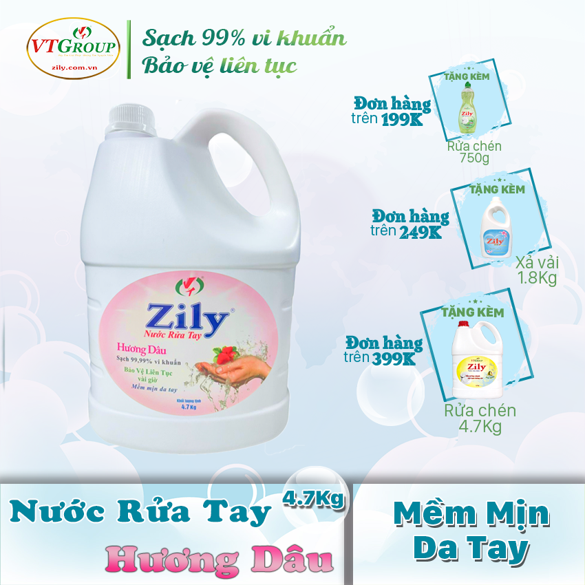 Nước rửa tay Zily Dâu Tây 4,7kg