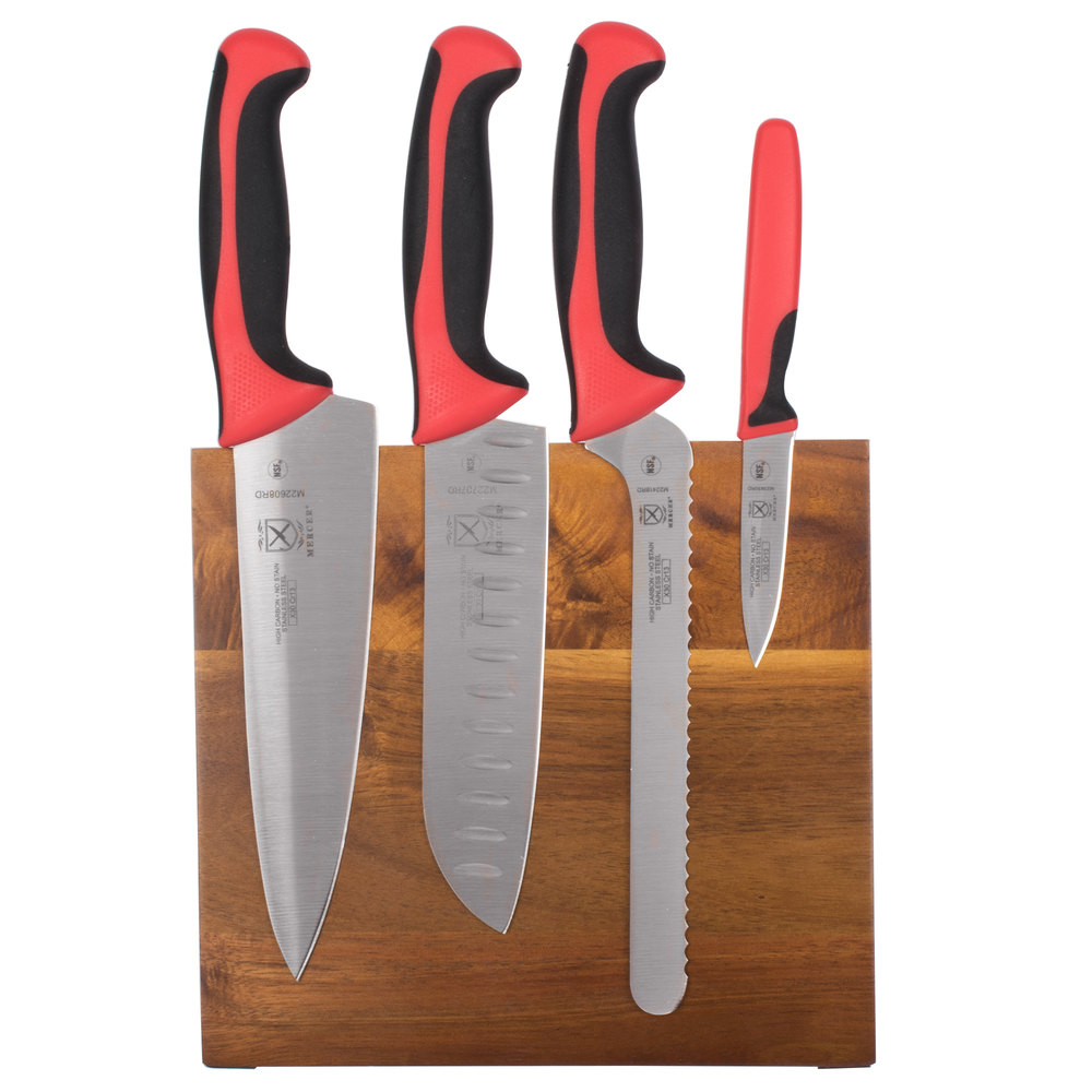 Bộ Dao Làm Bếp Món Cao Cấp Chuôi Nhựa Mềm Nhiều Màu, Chính Hãng Mỹ Mercer Culinary Cutlery