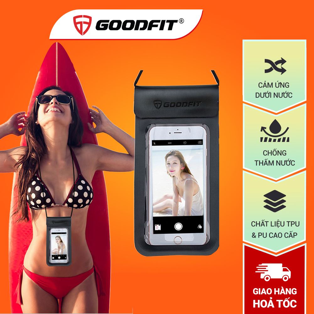 Túi chống nước điện thoại đi biển, bao đựng điện thoại chống nước cao cấp 4 lớp, đạt chuẩn chất lượng GoodFit GF202WP – Hàng chính hãng – 6.5 inch