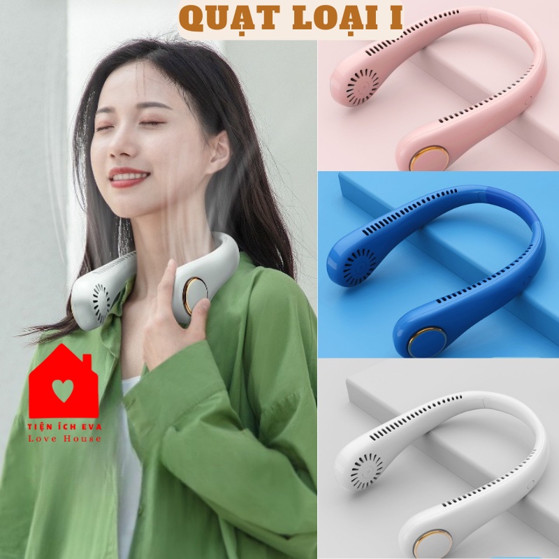 Quạt không dây tích điện thiết kế đeo choàng cổ, nhiều màu cho cả nam và nữ, thích hợp cho người vận động, làm việc bên ngoài trời, 3 tốc độ làm mát nhanh, tức thì