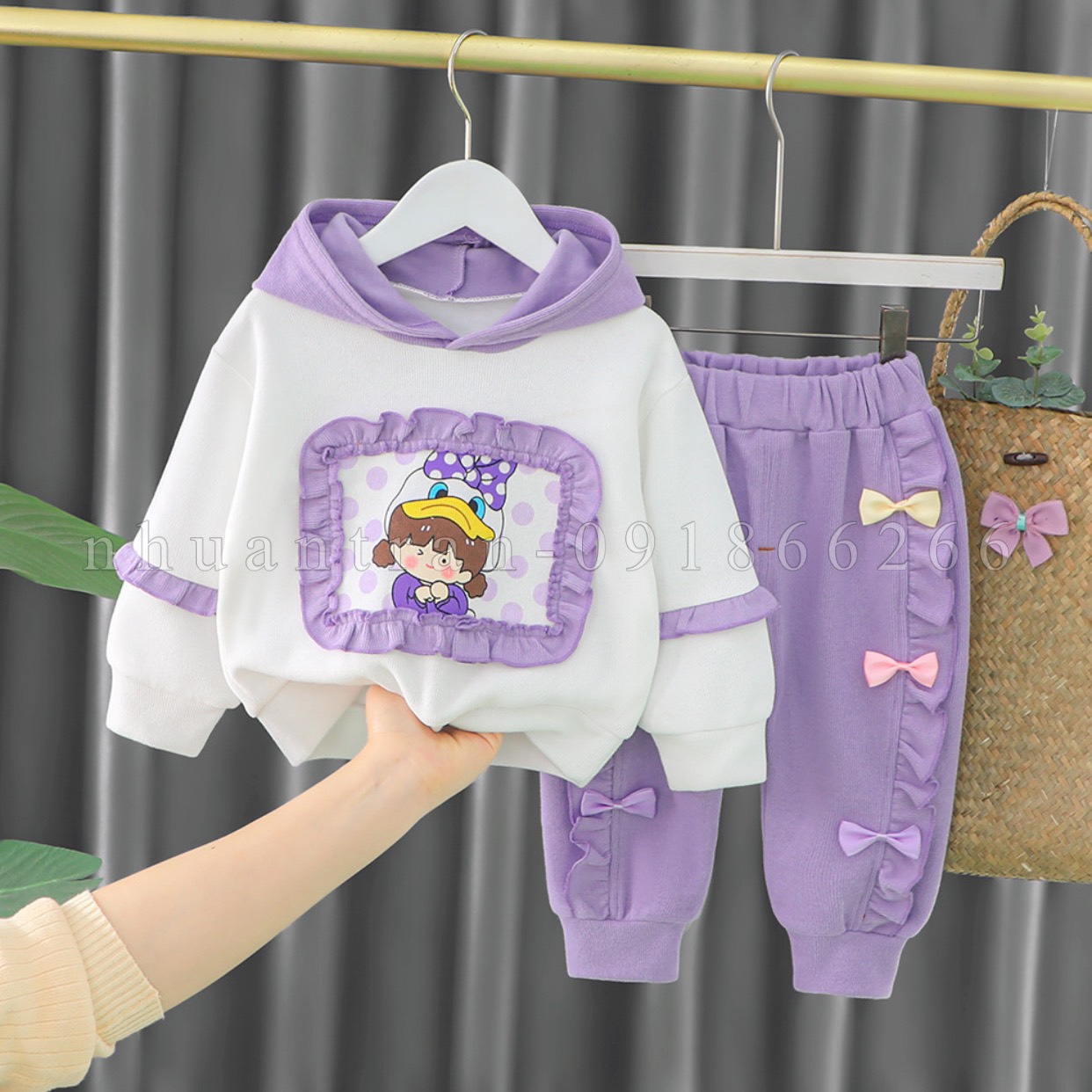 Bộ dài tay da cá bé gái hàng đẹp chuẩn size 3-17kg