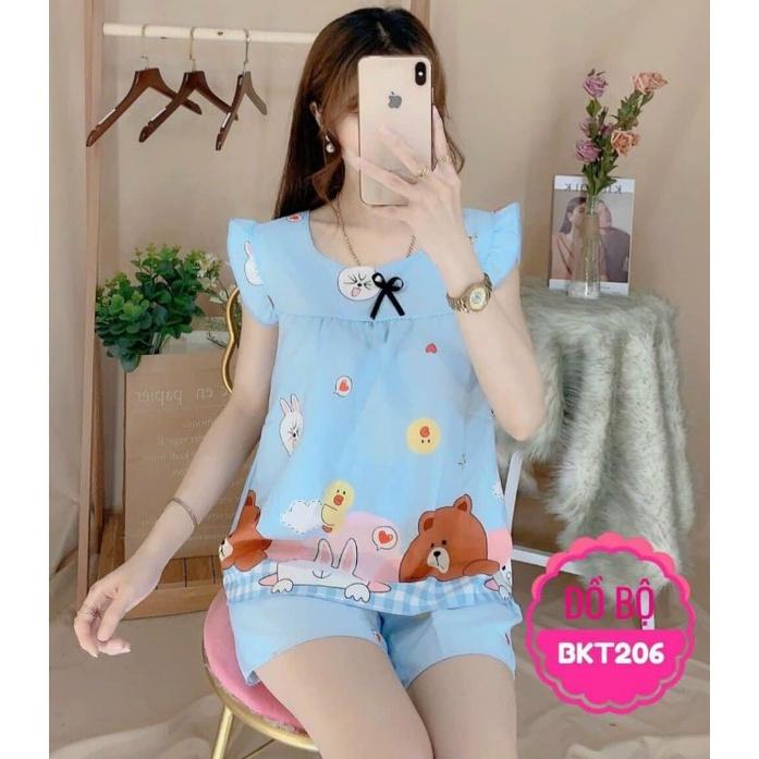 ️ Đồ Bộ Quần Đùi - Đồ Bộ Mặc Nhà Kate Cao Cấp Hàng Loại 1 Mềm Mại, Thấm Hút Mồ Hôi 58ky - M0047