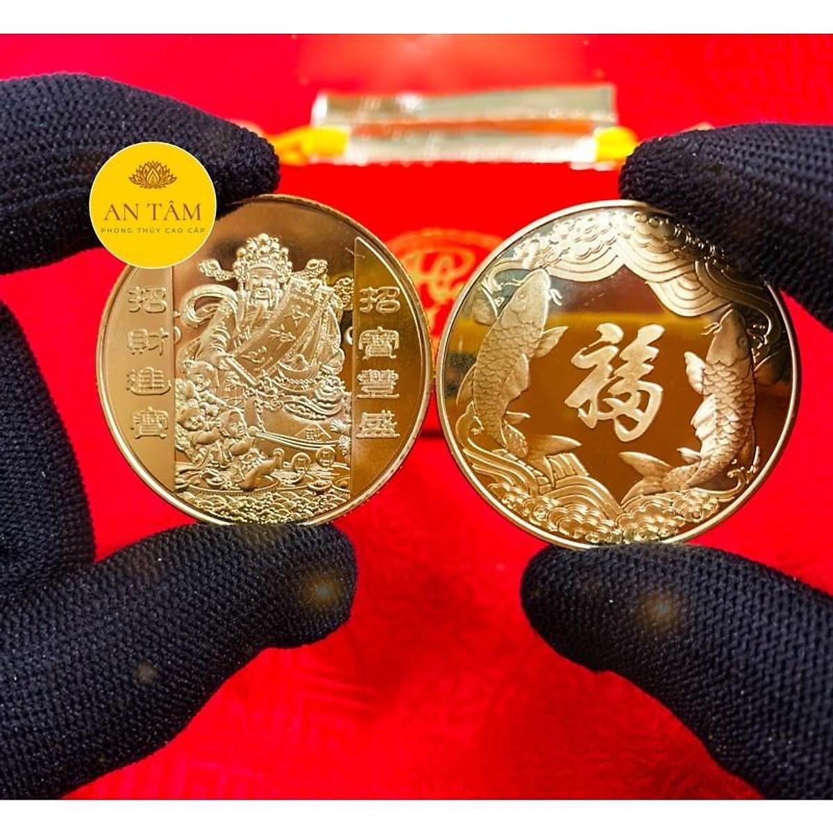 Đồng xu Thần Tài Vàng Hong Kong Quà Tặng Phong Thủy - Nhâm Dần