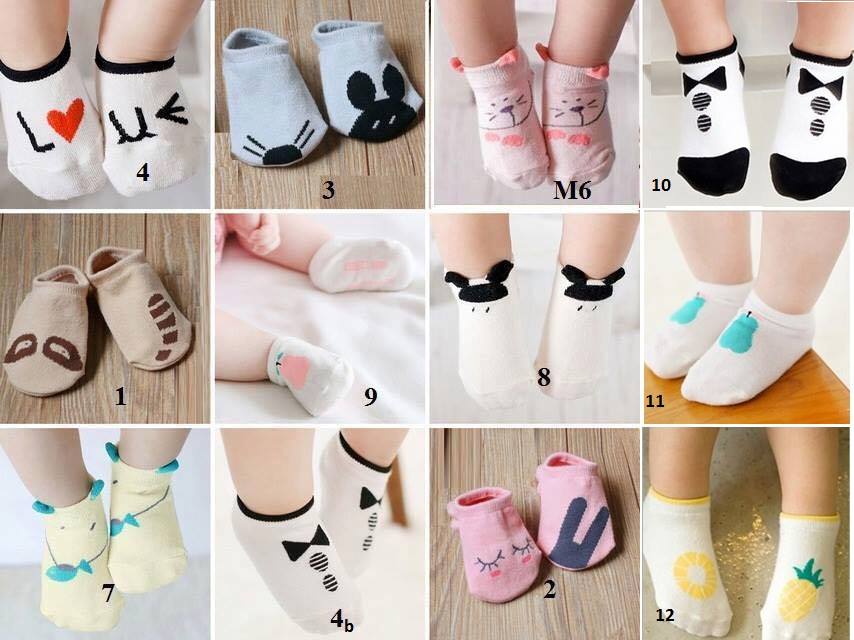 Set 5 đôi tất hoạt hình cho bé T02 size S