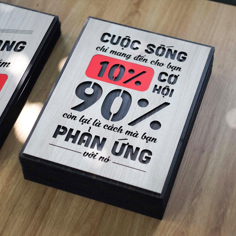 Tranh động lực - Cuộc sống chỉ mang đến cho bạn 10% cơ hội 90% còn lại là cách mà bạn phản ứng với nó