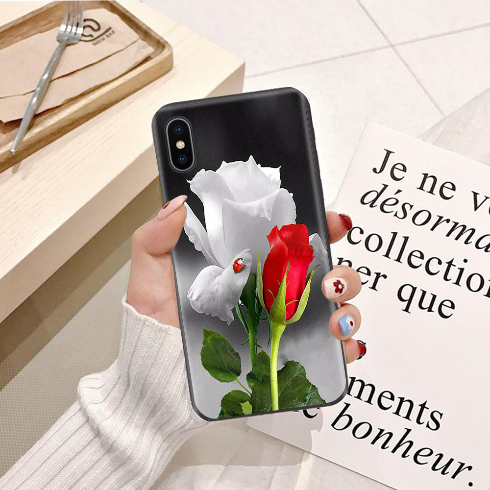 Ốp lưng điện thoại iPhone X viền silicon dẻo TPU hình Hoa Cảnh - Hàng chính hãng