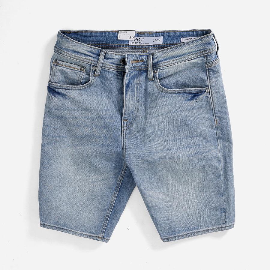 Quần short jean nam trơn MRC chất cotton cao cấp form ôm vừa vặn tôn dáng trẻ trung - MENFIT