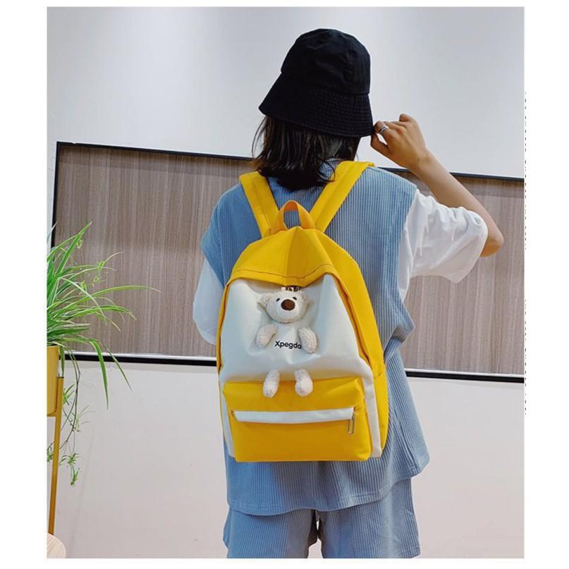 Balo Ulzzang Thời Trang Chống Nước XPEGDA + Tặng Gấu Xinh- B02