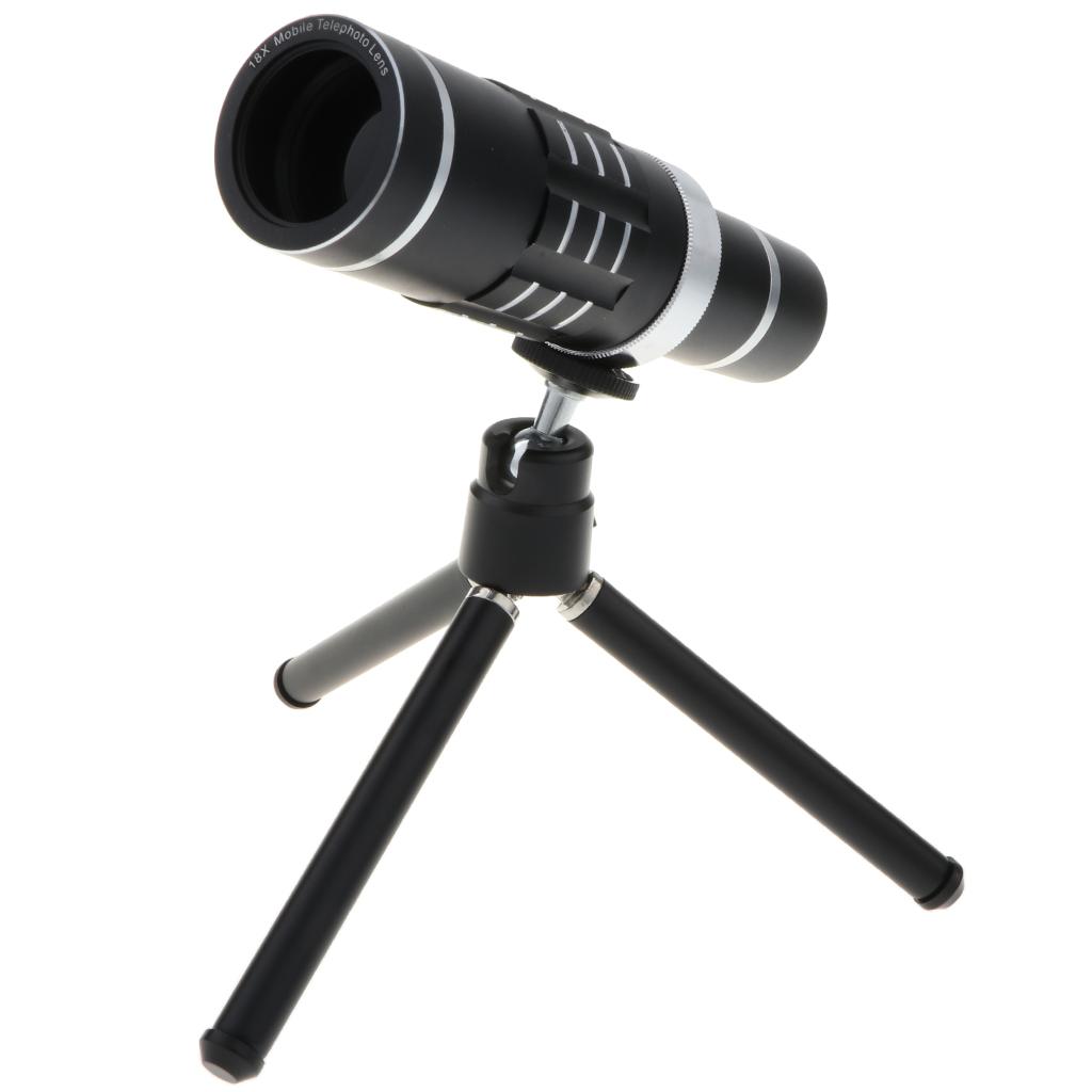 Phone Lens 18X Telephoto Lens with Tripod for Phones black