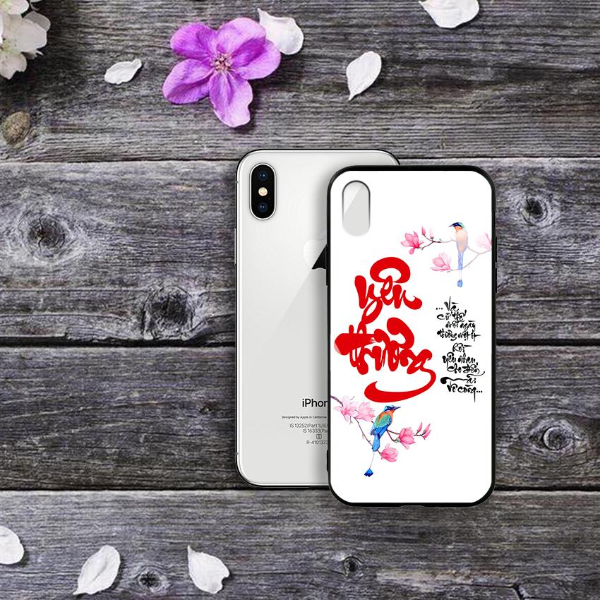 Ốp Lưng Kính Cường Lực cho Iphone X / XS - In chữ thư pháp - 03005 - 7809 YEUTHUONG01 - Hàng Chính Hãng