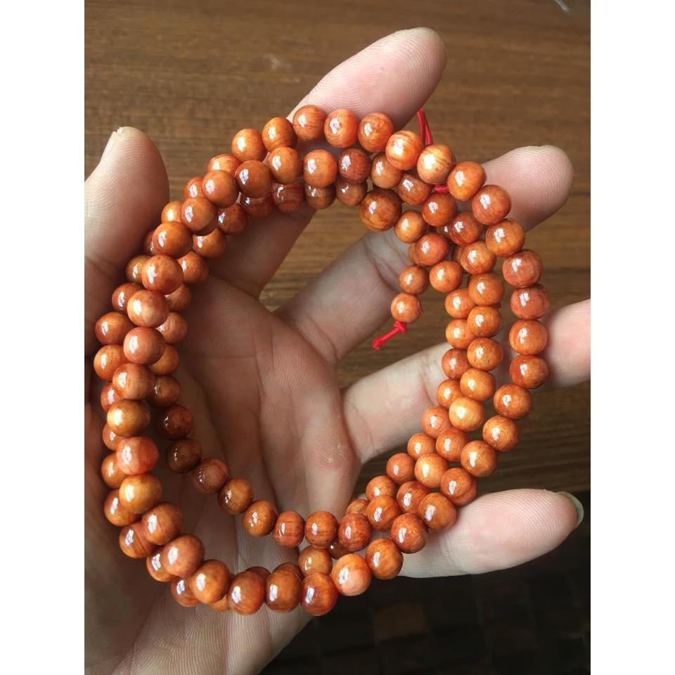 Chuỗi vòng 108 hạt - 6mm gỗ Huyết Long thấu quang Mùi thơm nức - Mang lại may mắn, tài lộc - Bracelet of HAHANCO