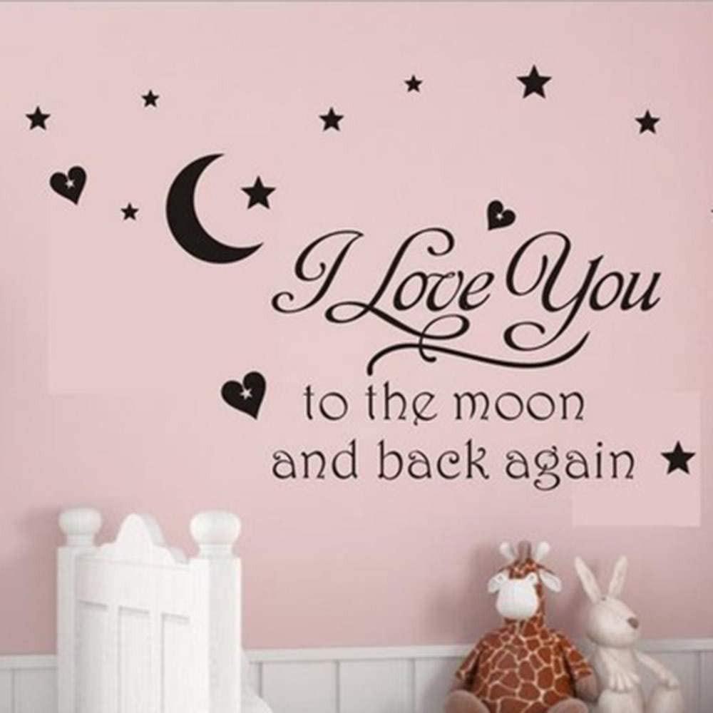 Decal trang trí tường - Chữ Tiếng Anh I LOVE YOU đen