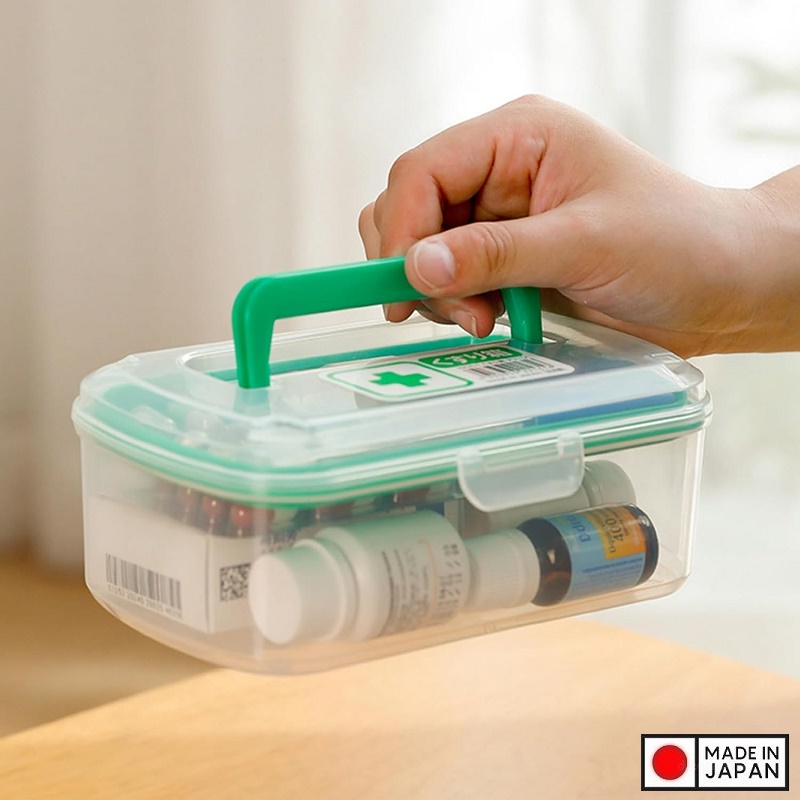 Hộp đựng đồ y tế gia đình Nakaya Green 800ml - Made in Japan
